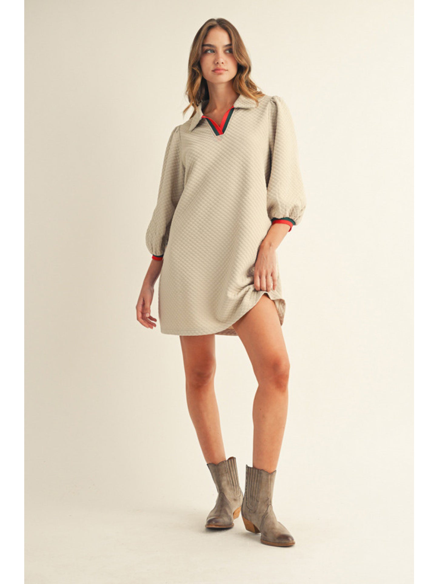 putty textured dress