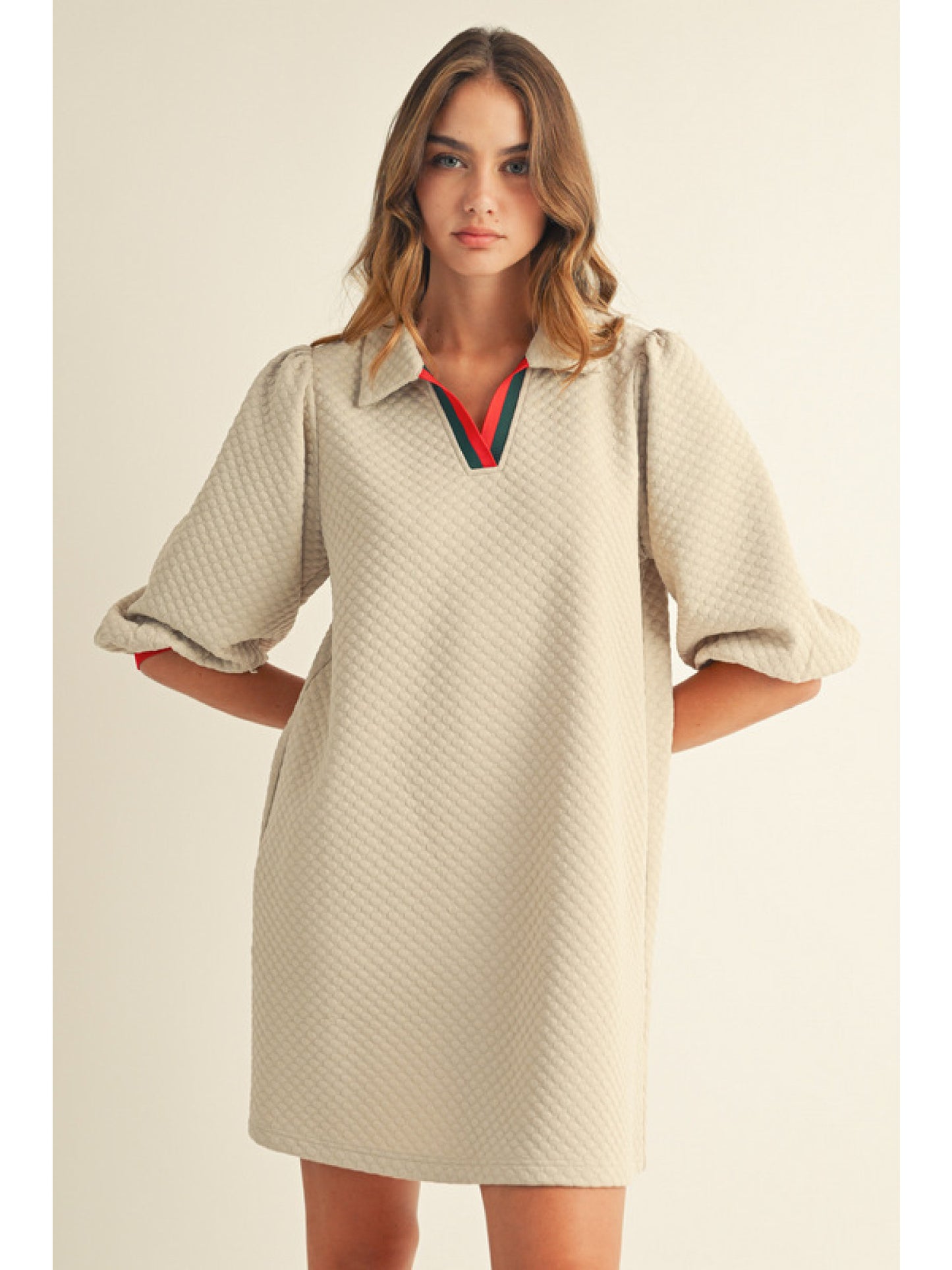 putty textured dress