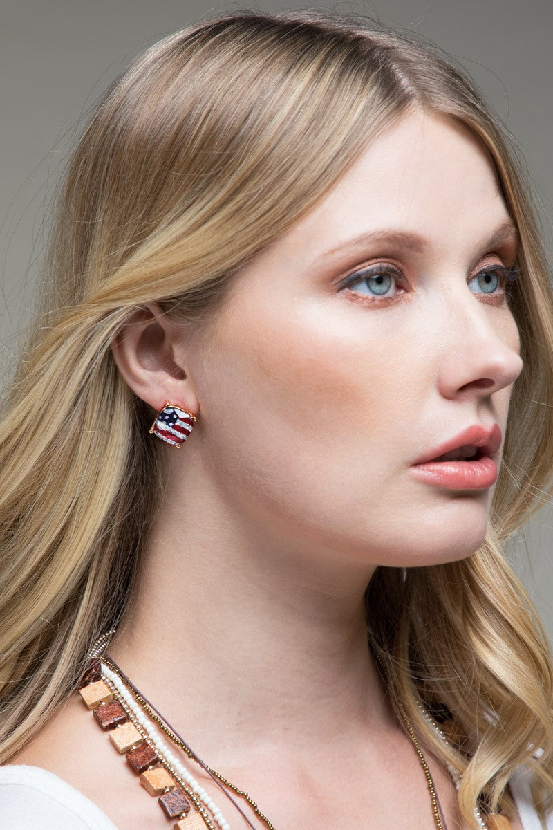 american flag studs