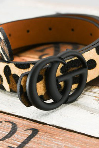 leopard print belt | matte buckle