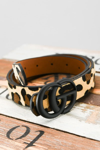 leopard print belt | matte buckle