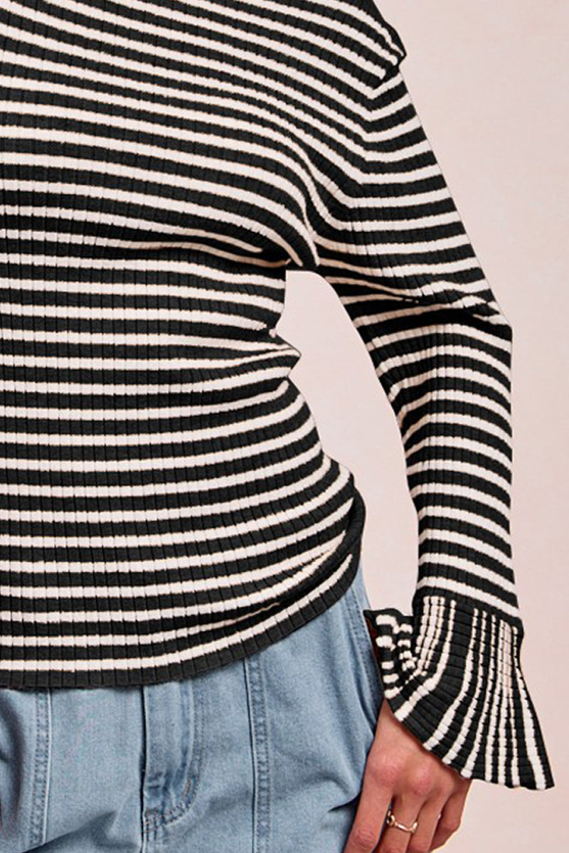 lightweight knit top | striped