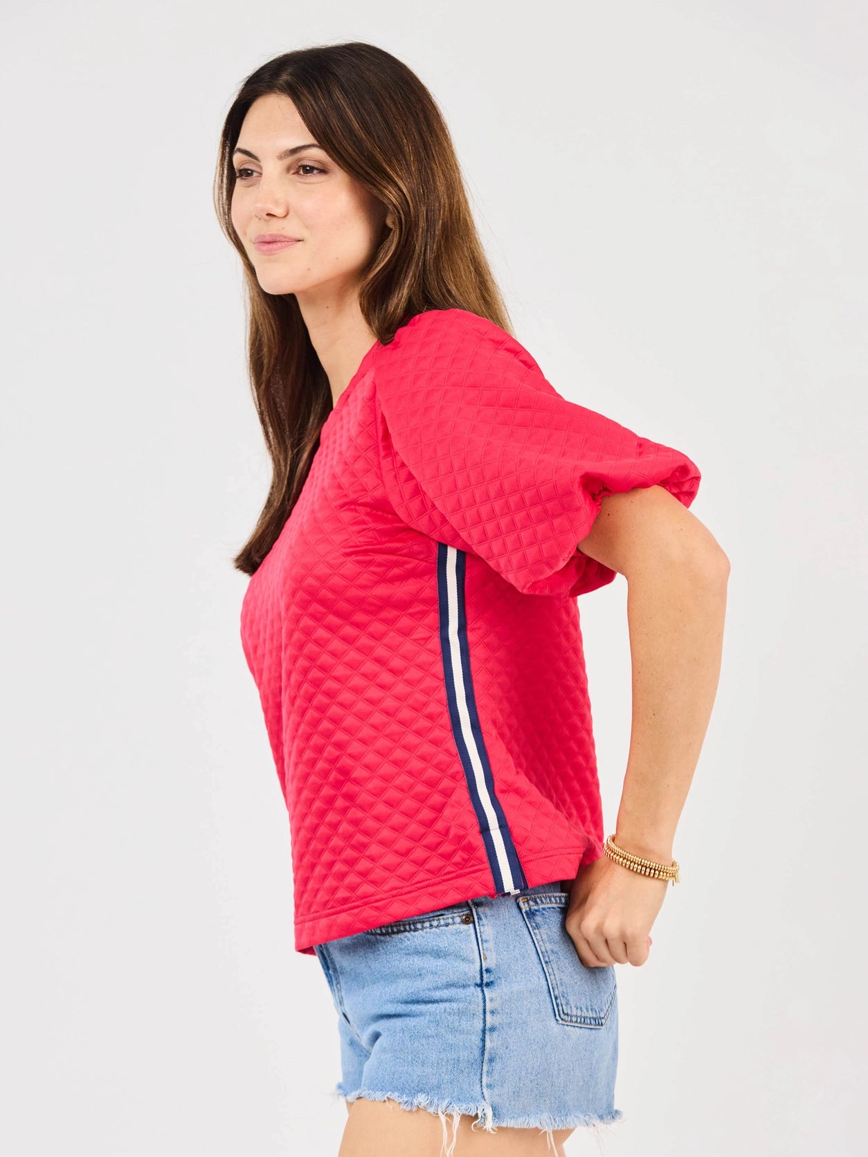 hot pink jacquard top