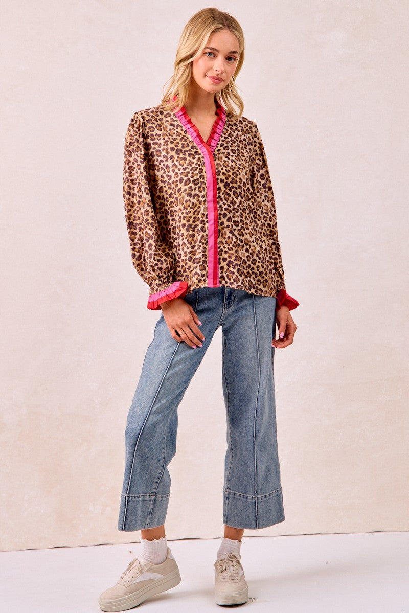 leopard top | wavy detail