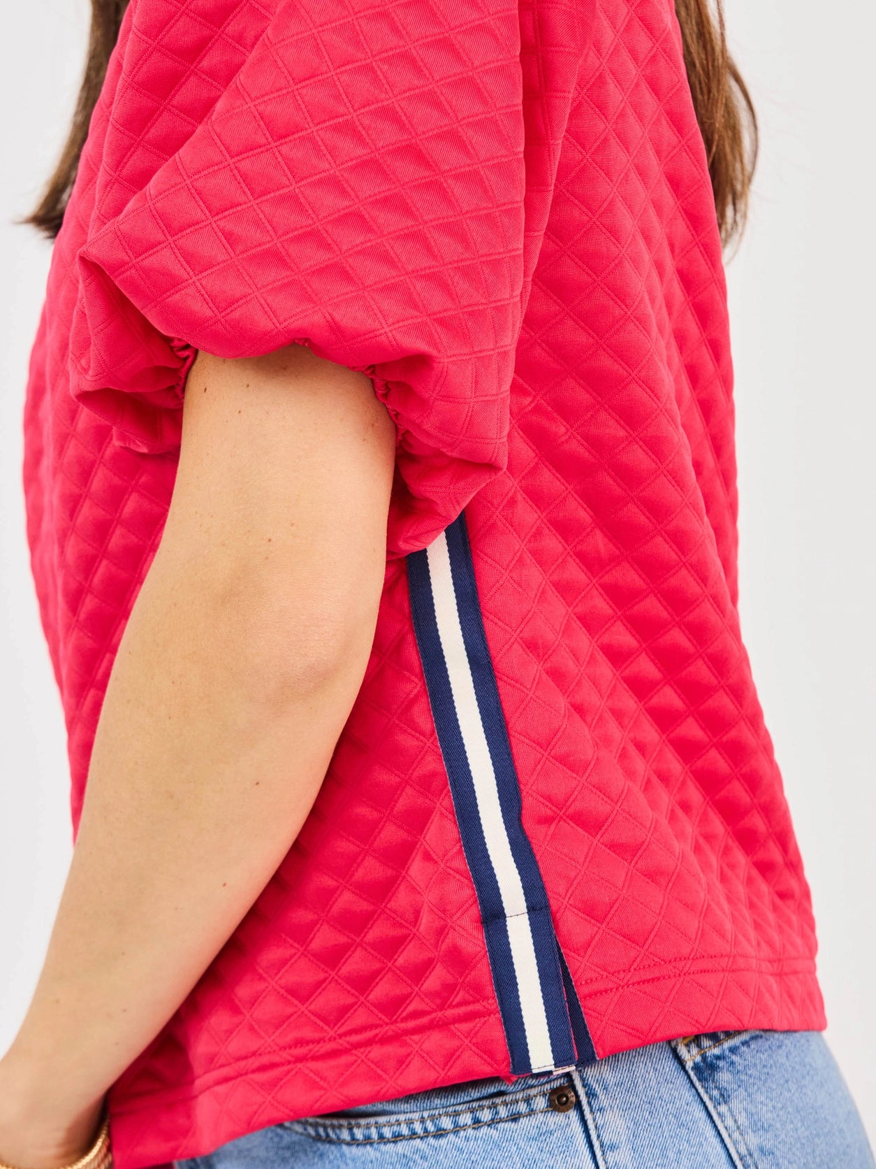hot pink jacquard top