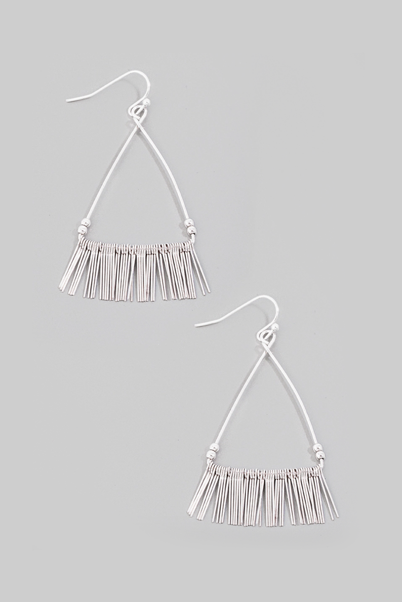 thin bar fringe earring