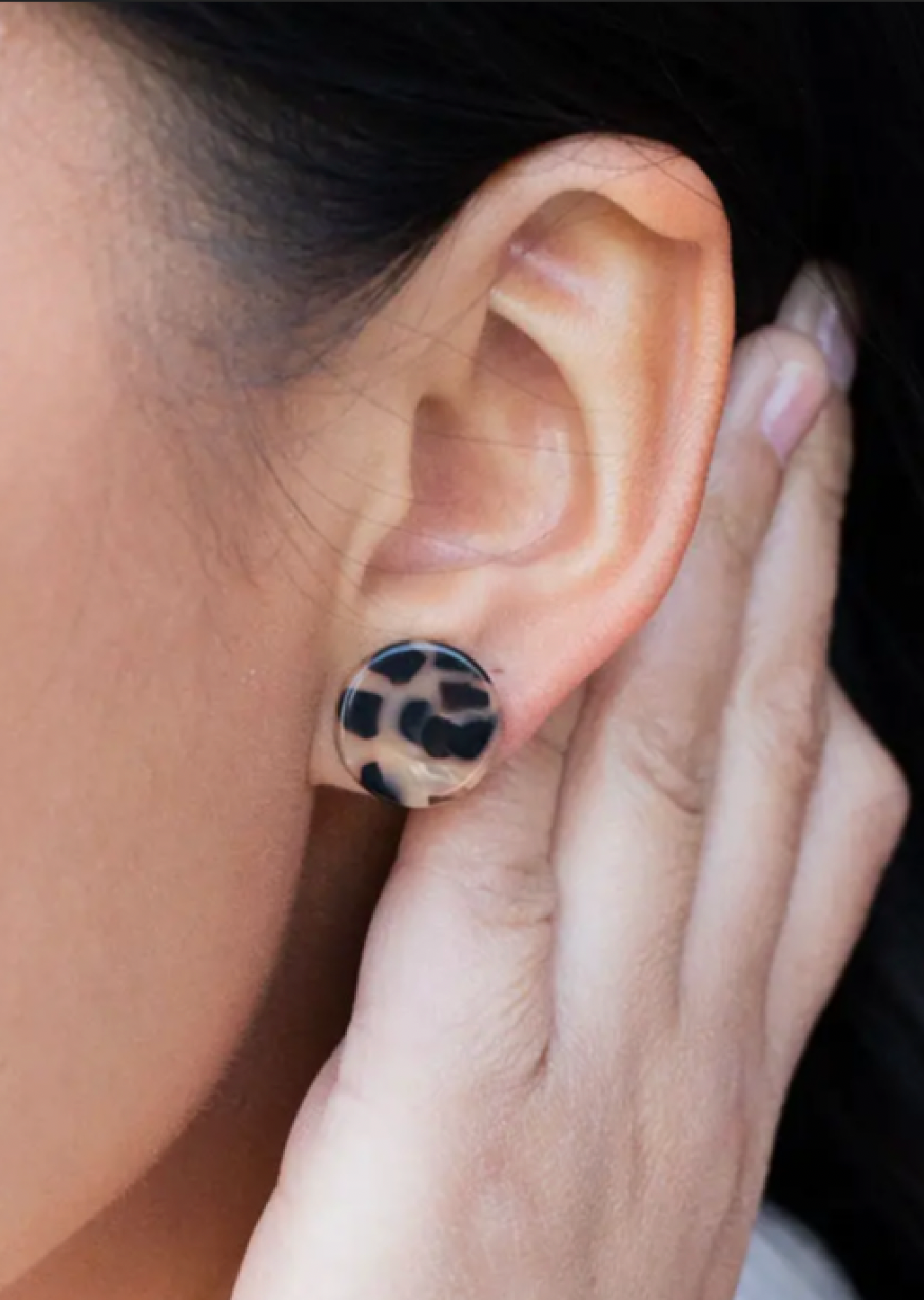 Sophie leopard disc studs