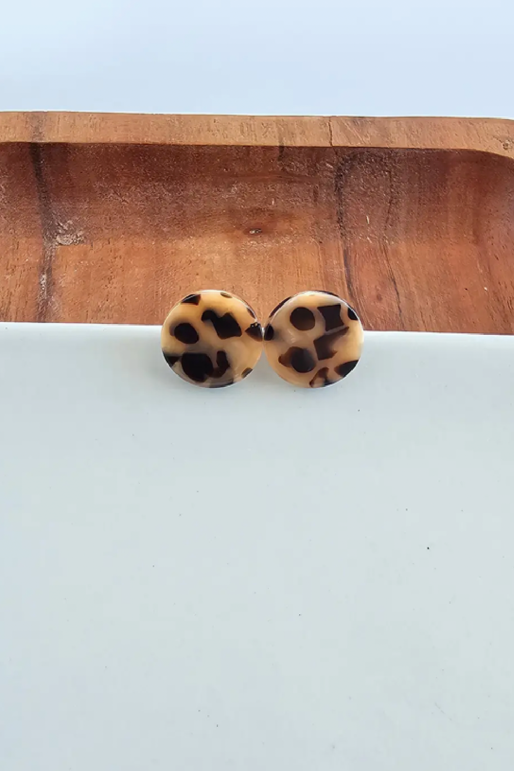 Sophie leopard disc studs