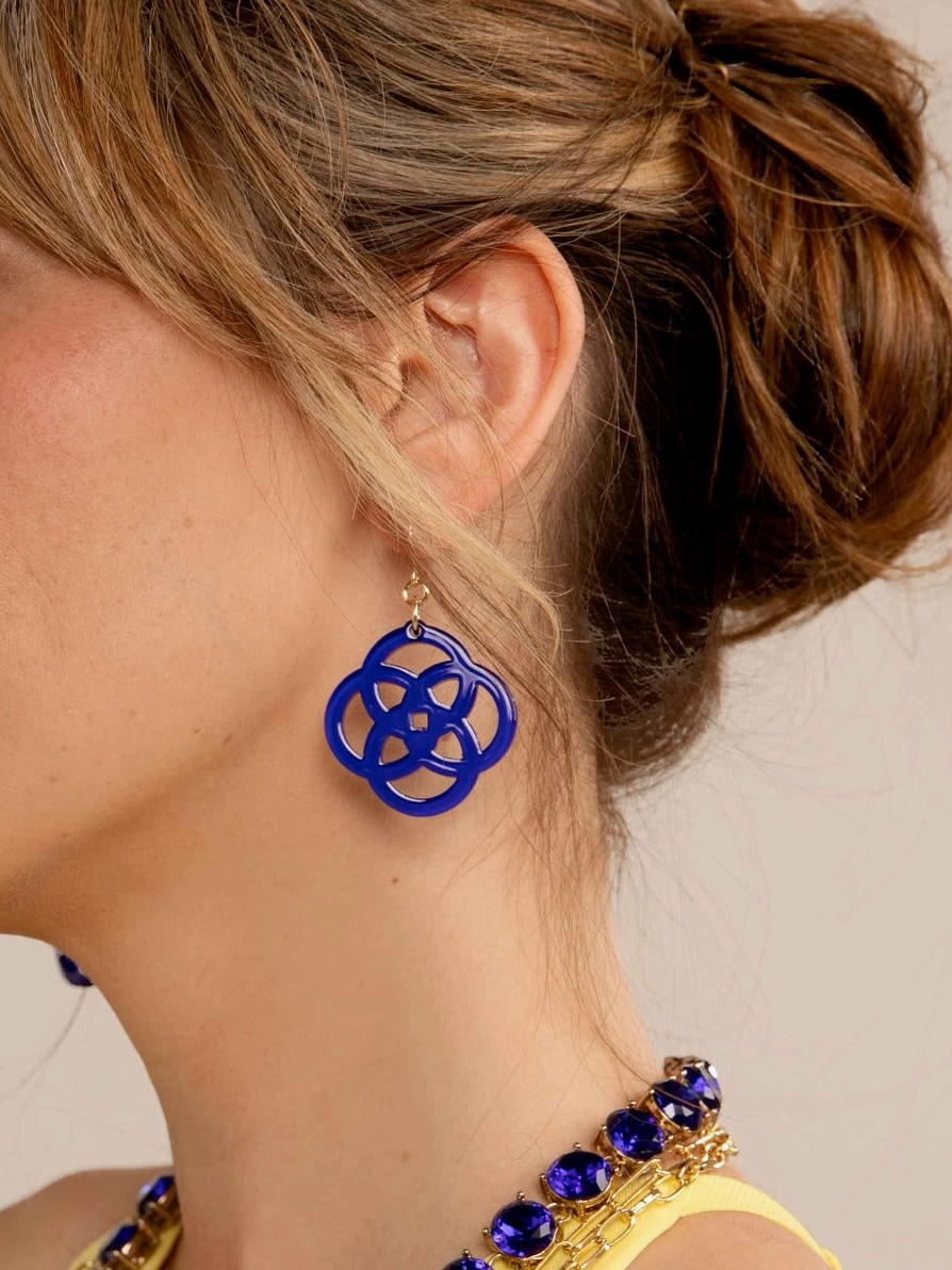 clover drop earring | fuchsia