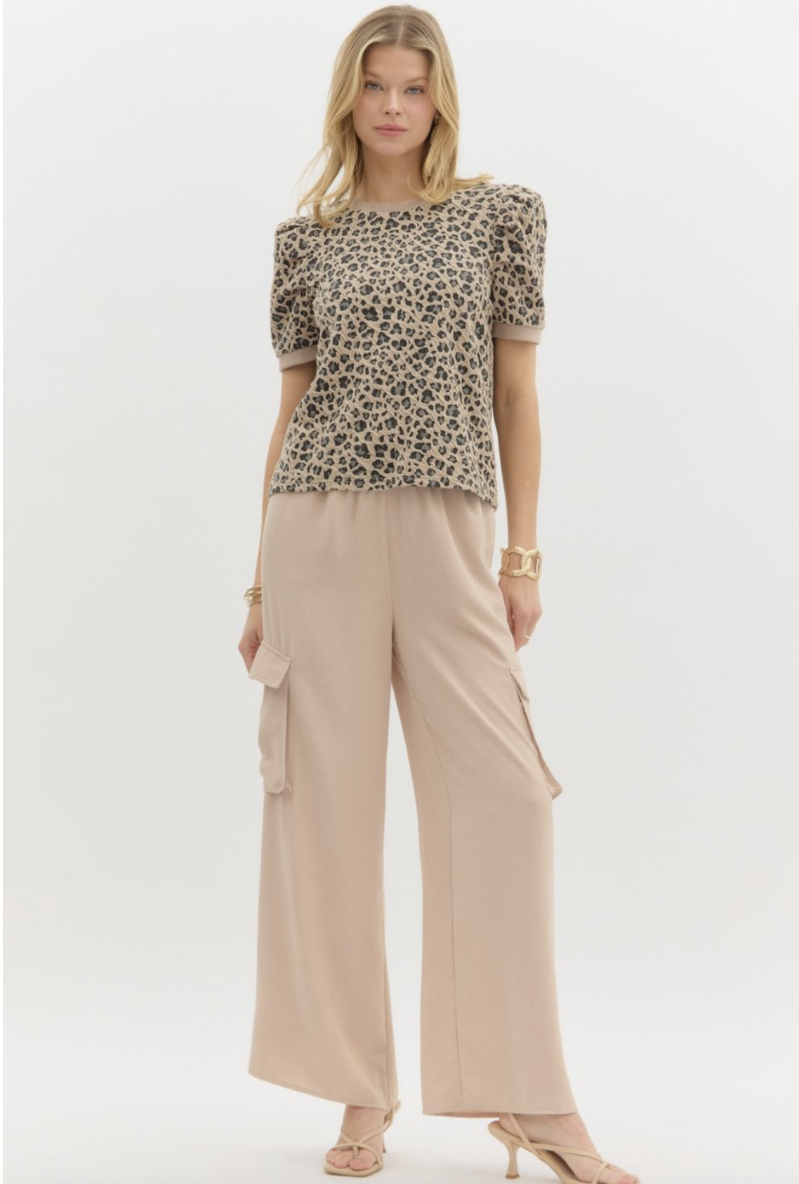 leopard + mocha patterned top