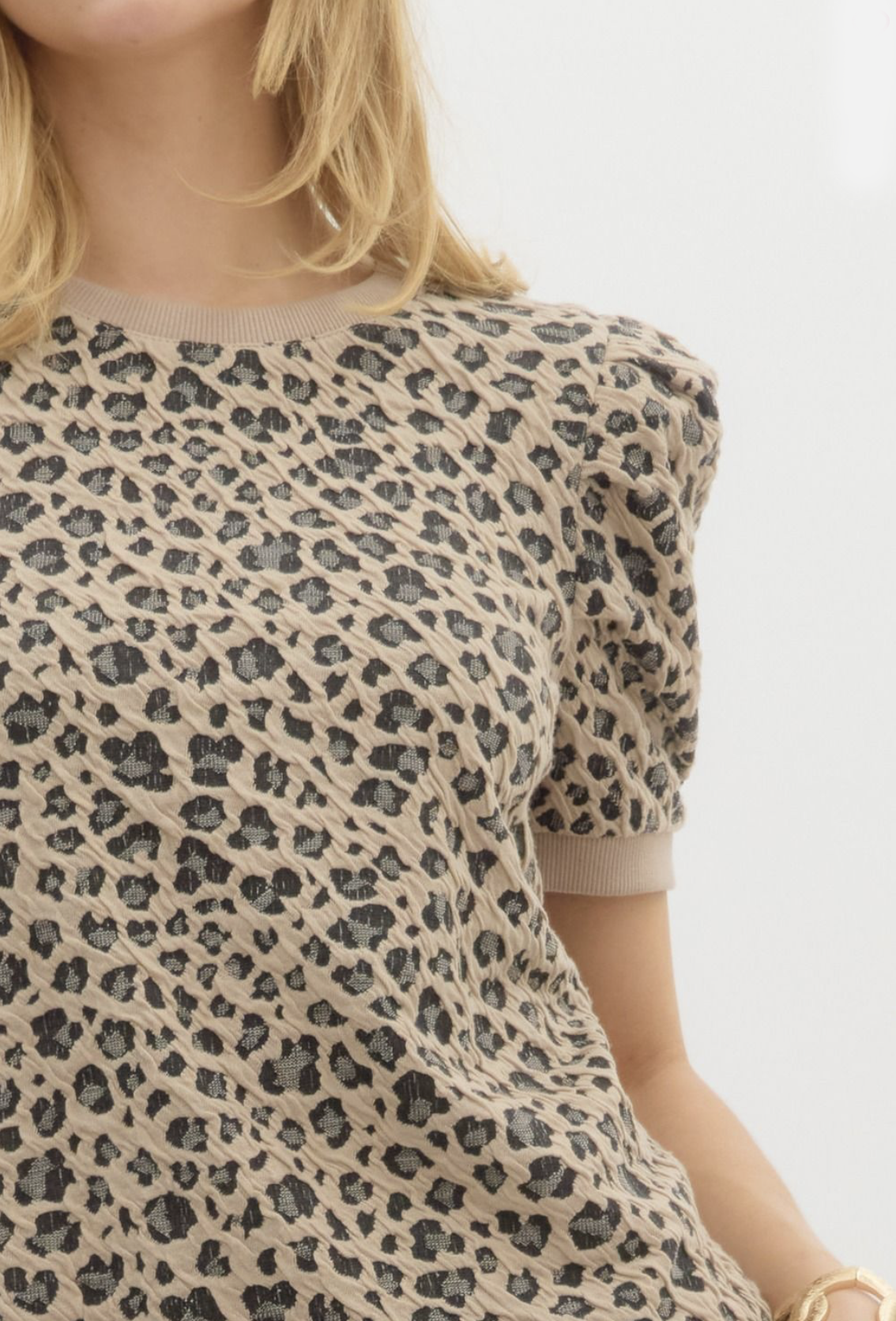 leopard + mocha patterned top