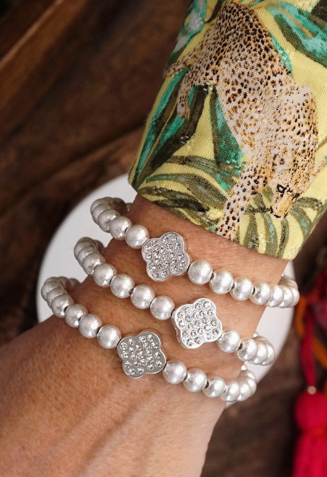 crystal clover ball beads | bracelet