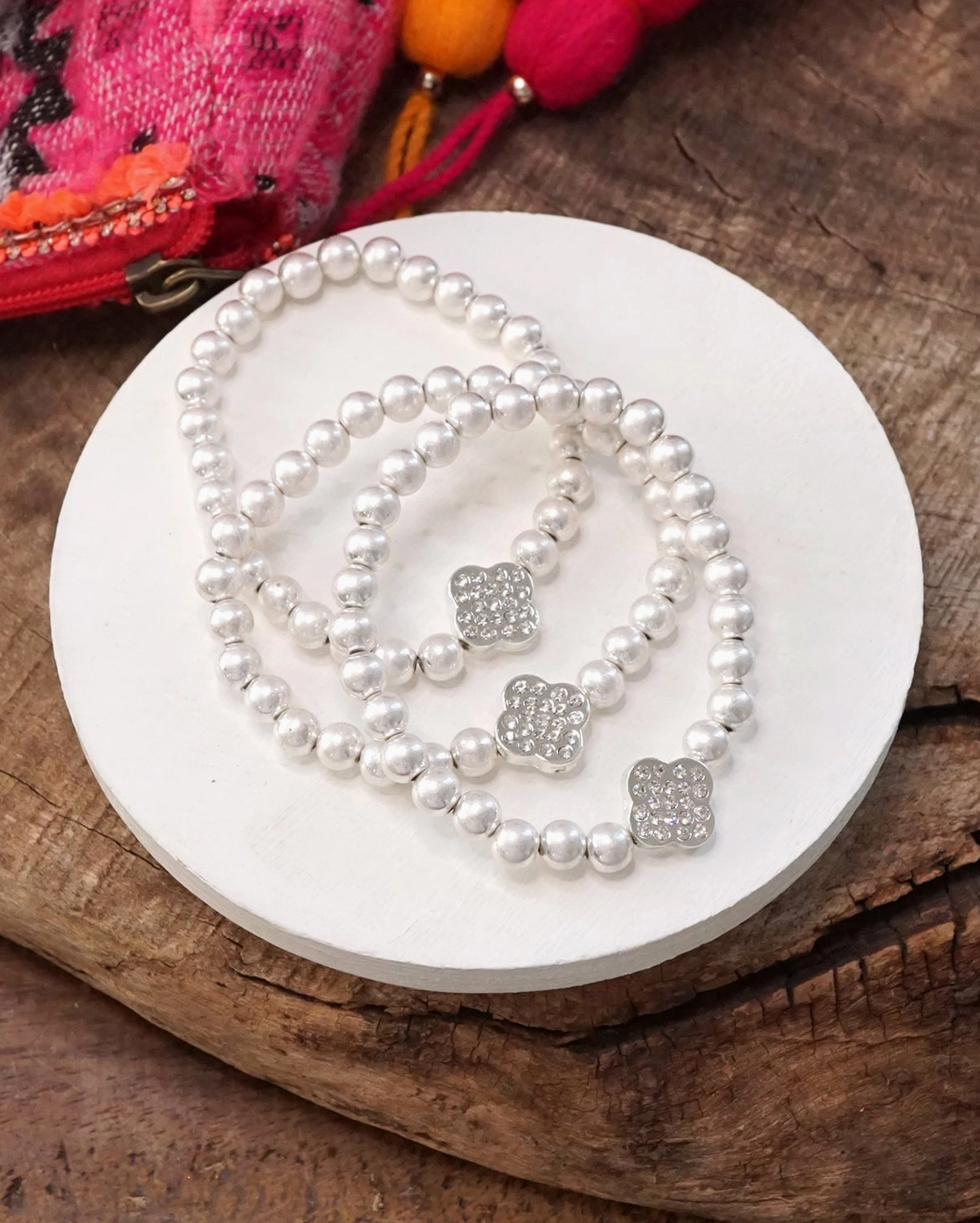 crystal clover ball beads | bracelet