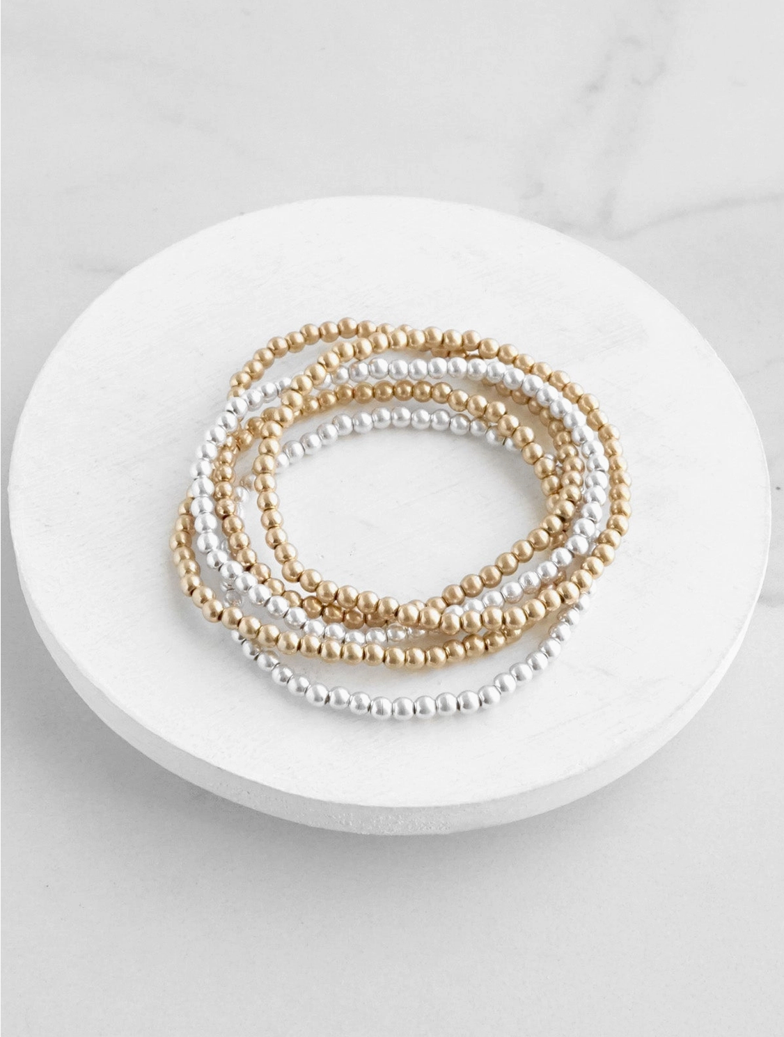 small ball beads bracelet stack