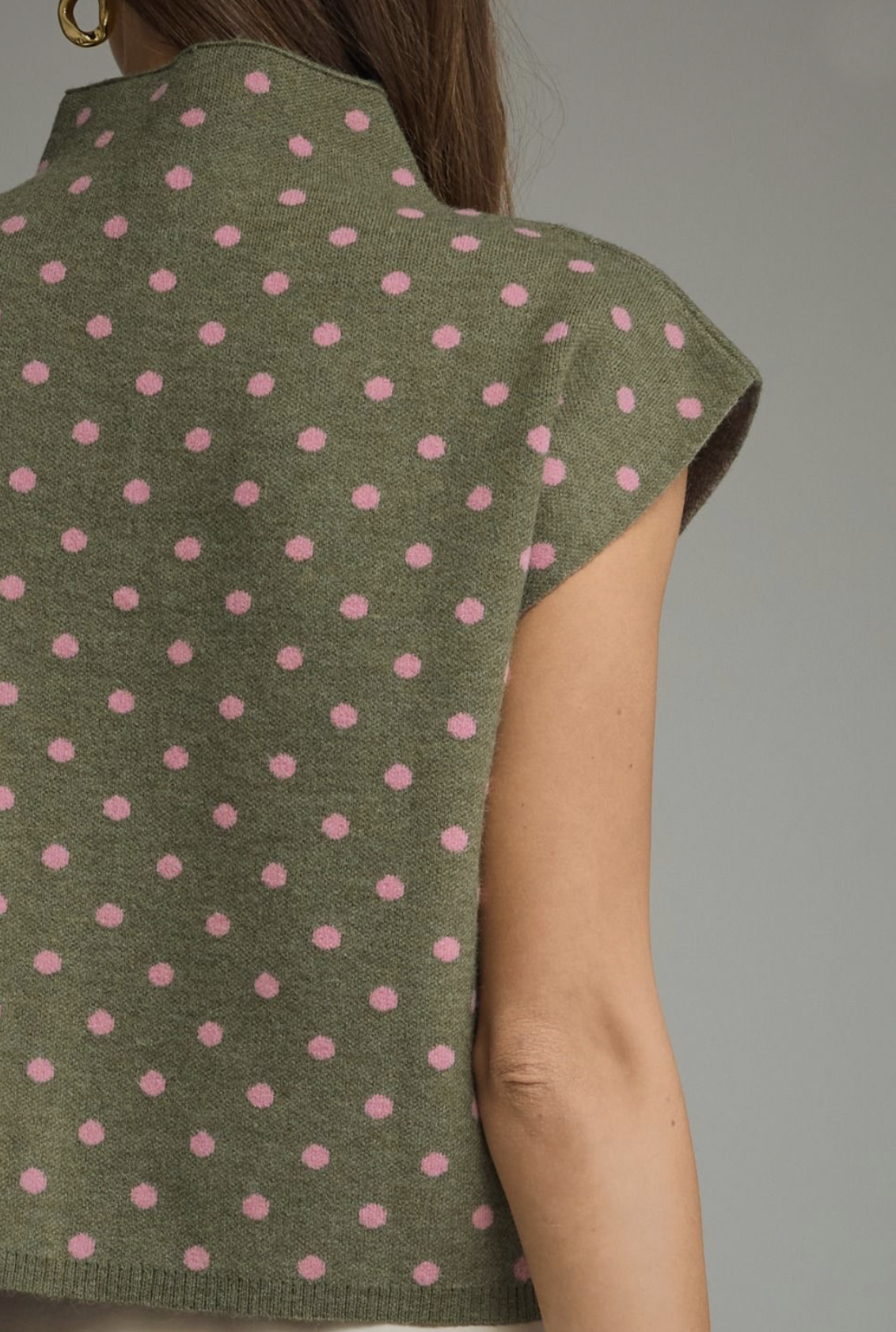 olive polka sweater