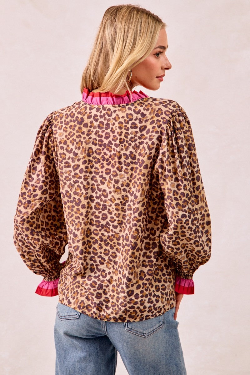 leopard top | wavy detail