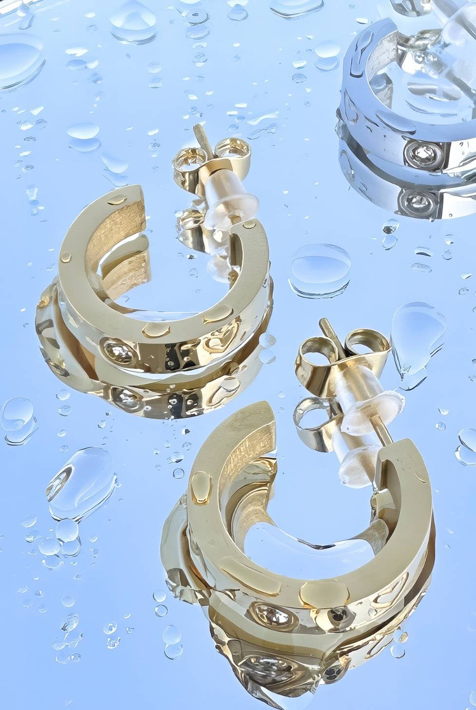 gold + heart mini huggies