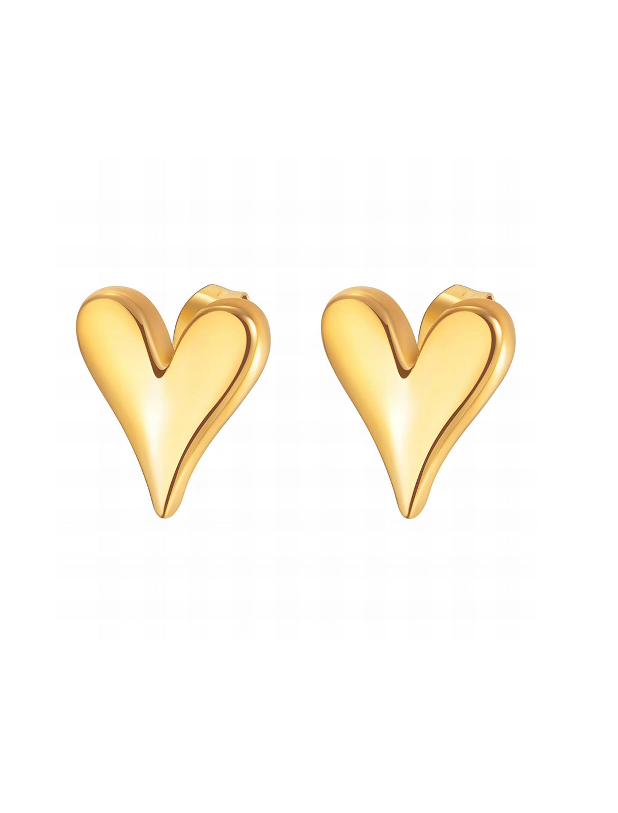 gold heart studs
