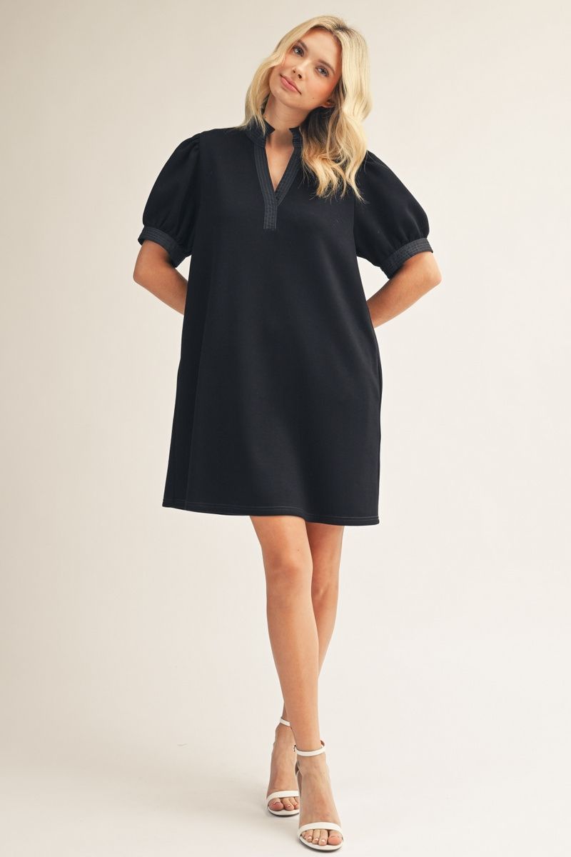 black shift dress