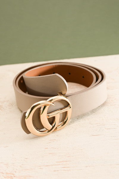 taupe gold buckle fashion belt