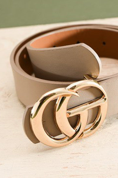 taupe gold buckle fashion belt