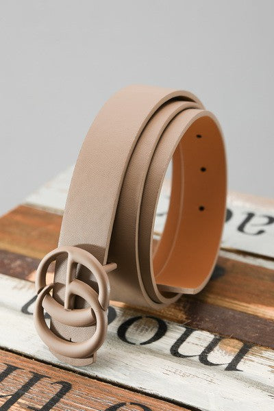 matte buckle belt | taupe