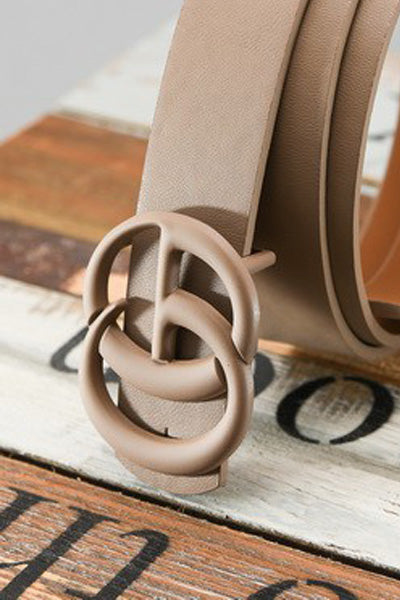 matte buckle belt | taupe