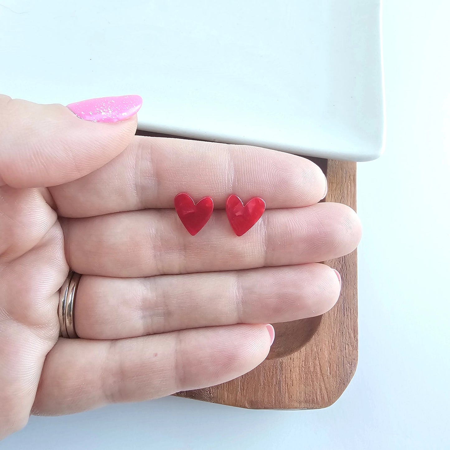 mini heart studs