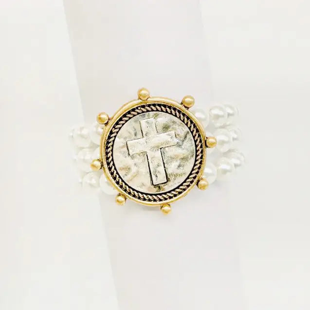 three row pearl bracelet