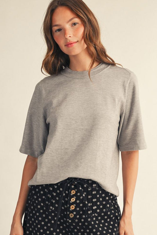 half sleeve sweater | heather gray