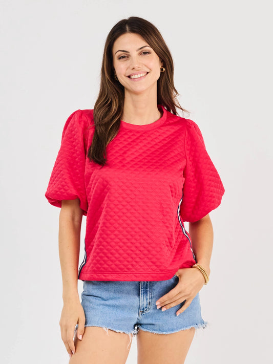 hot pink jacquard top