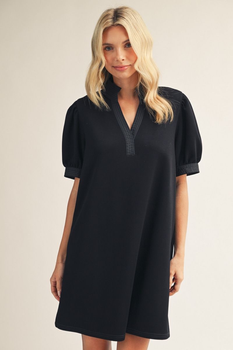 black shift dress