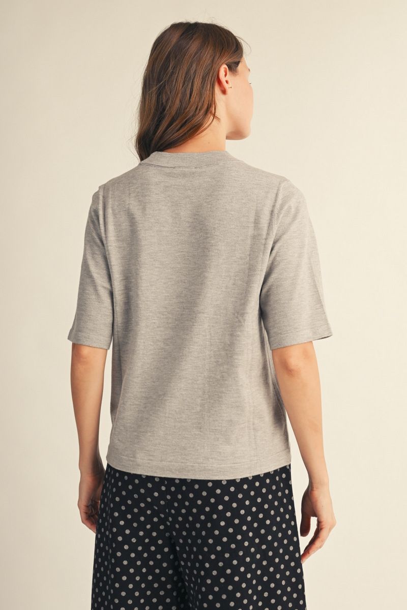 half sleeve sweater | heather gray