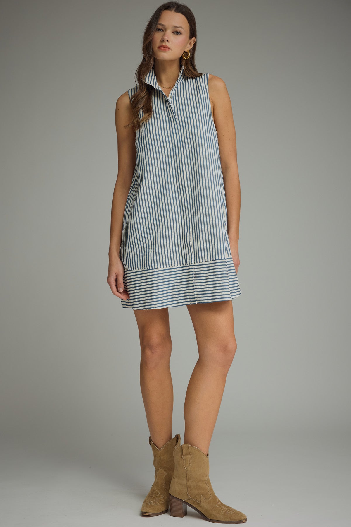 striped sleeveless mini