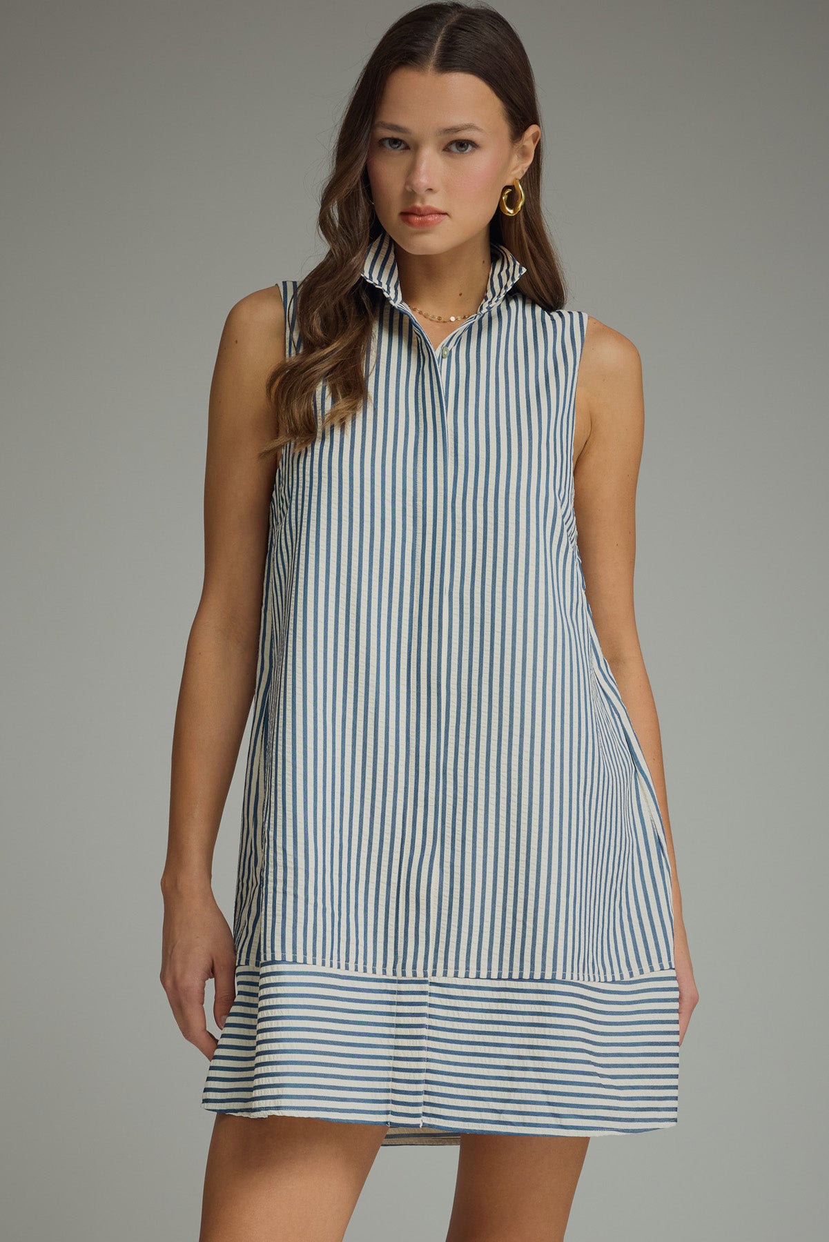 striped sleeveless mini