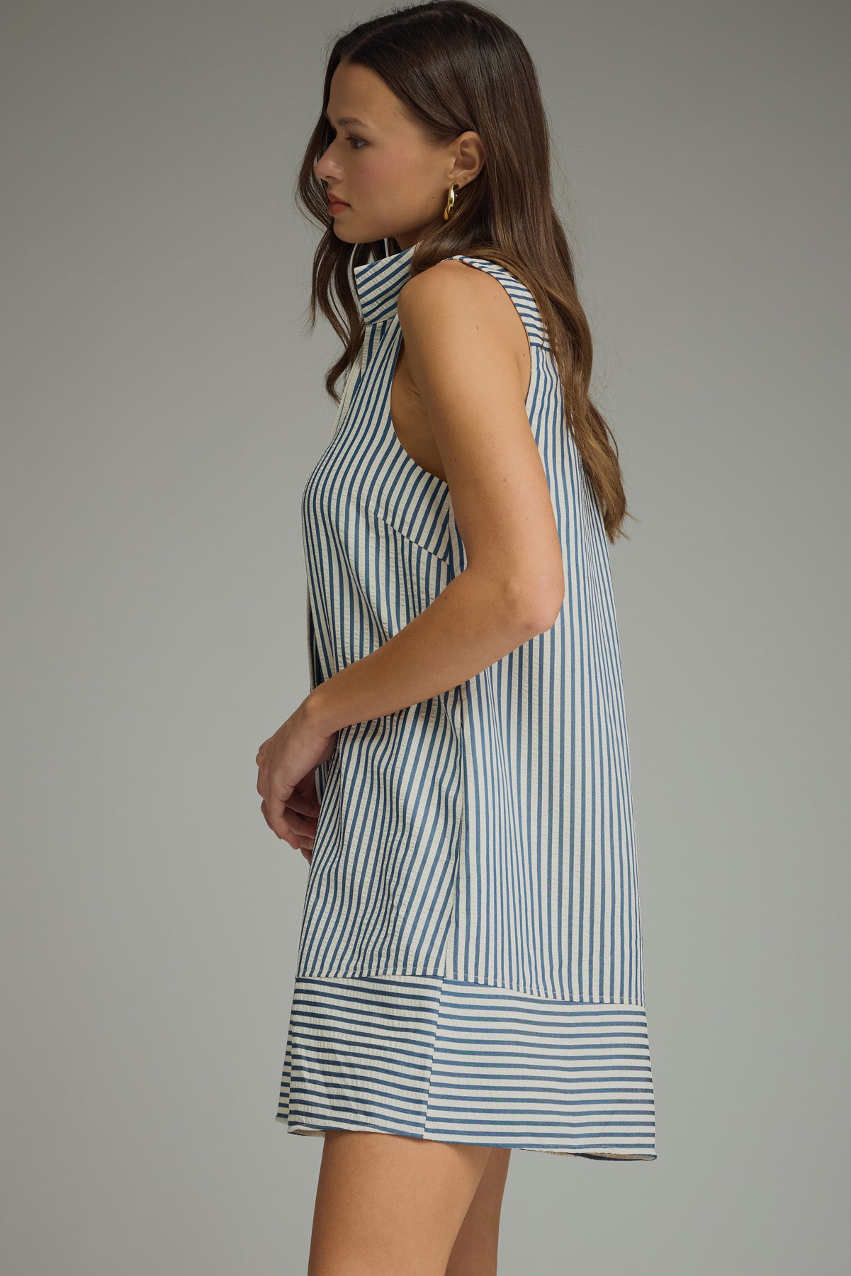 striped sleeveless mini