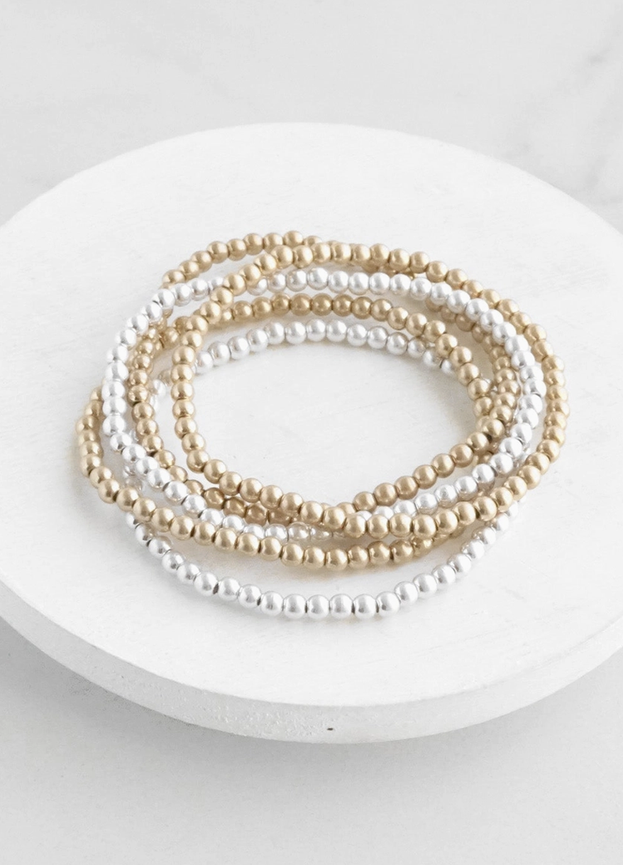 ball beads bracelet | mixed metal