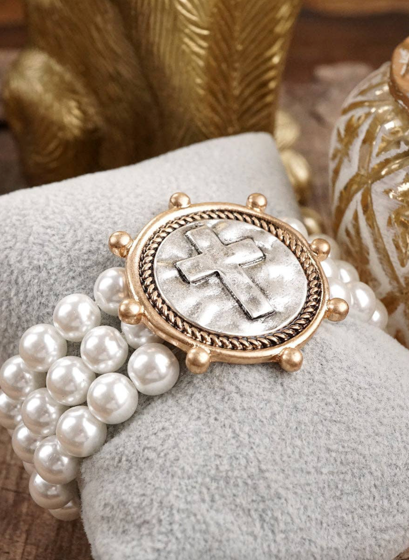 three row pearl bracelet