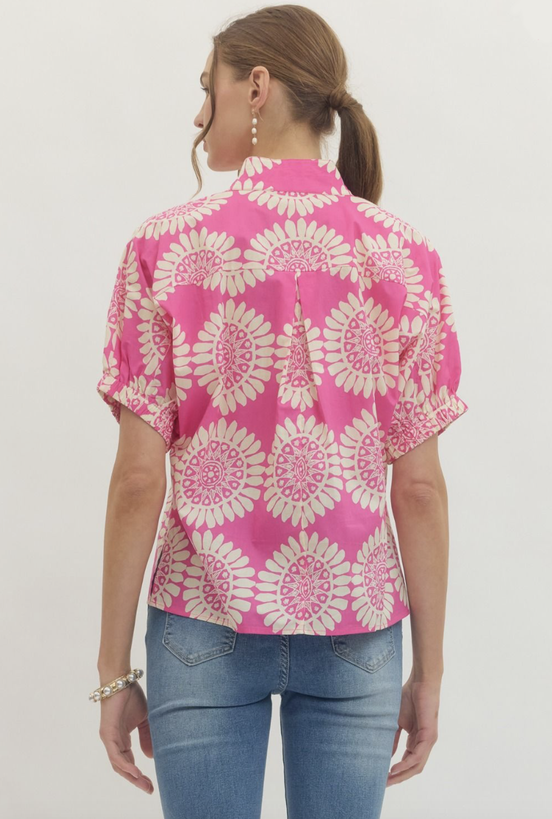 medallion motif shirt | pink