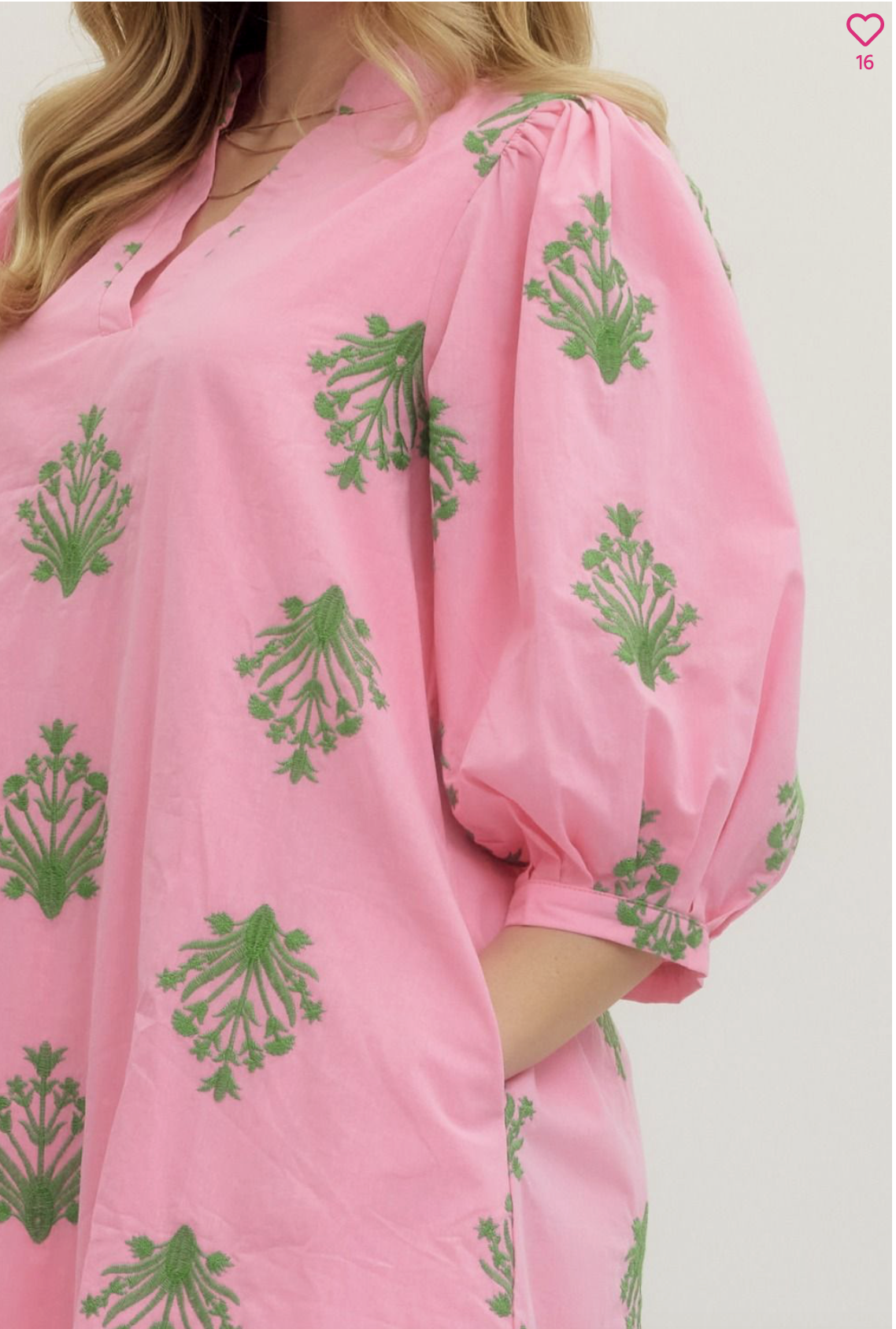 embroidered dress | pink