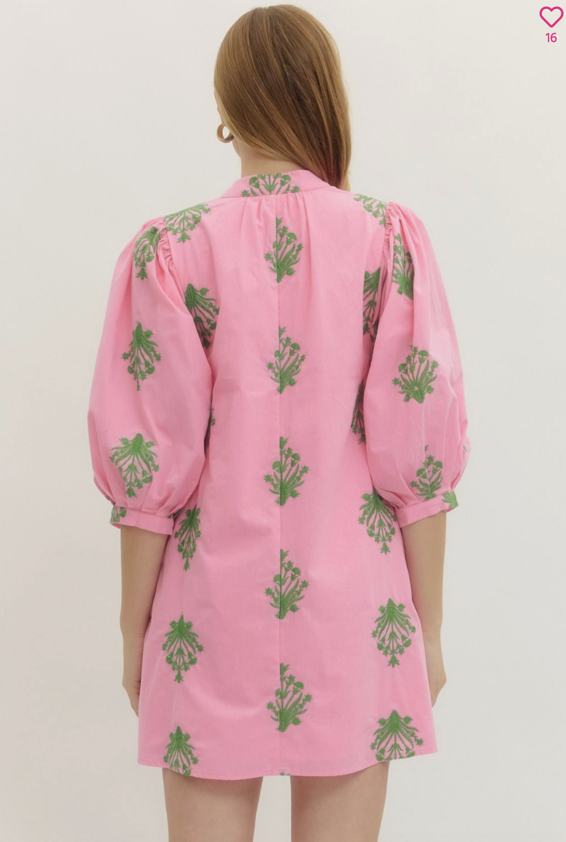 embroidered dress | pink