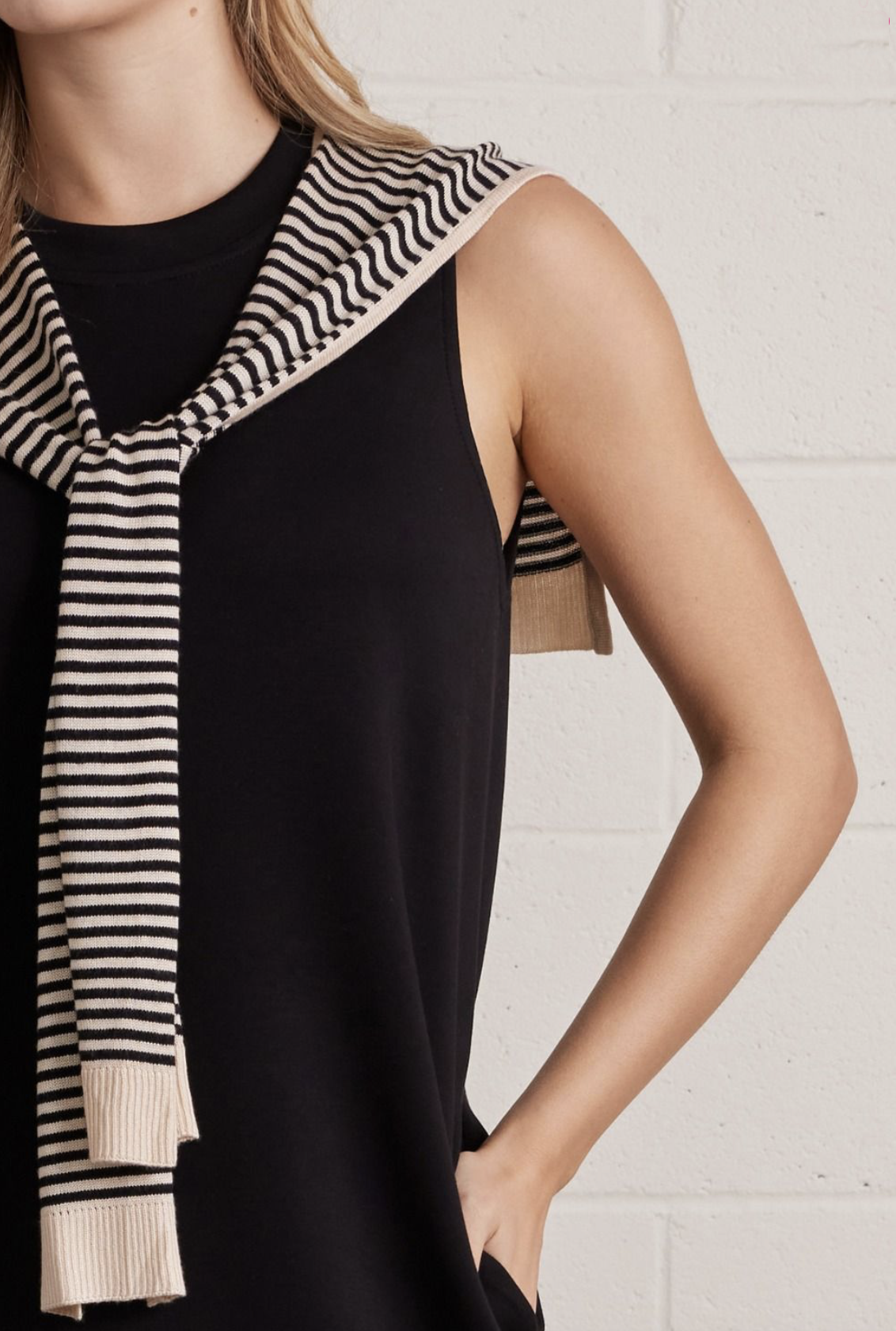black mini with attached sweater