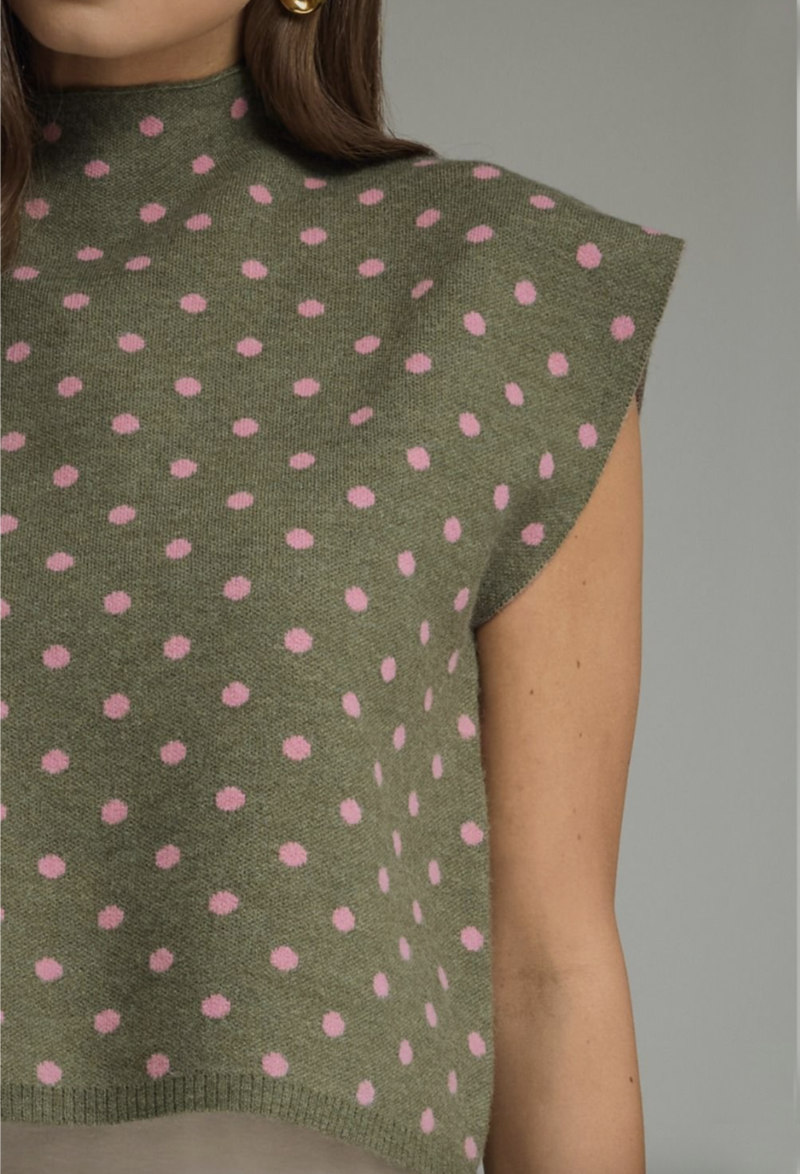 olive polka sweater