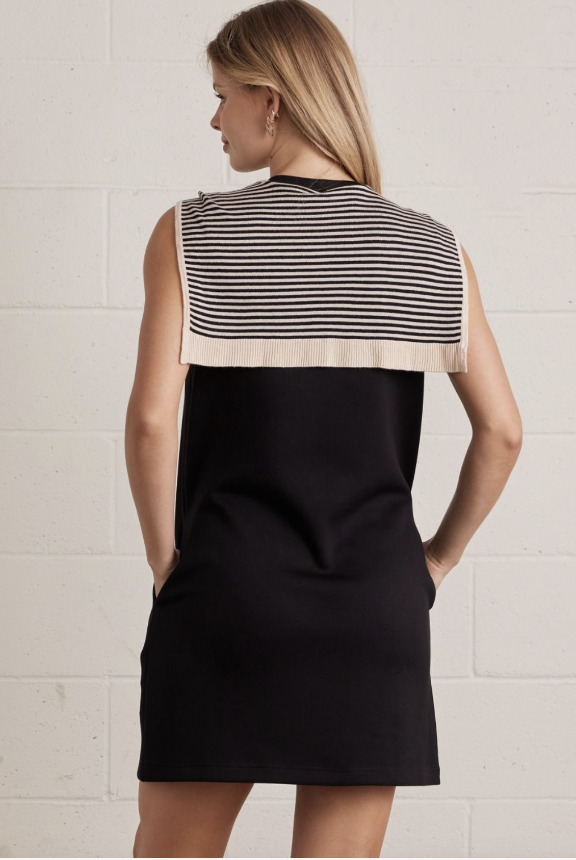 black mini with attached sweater