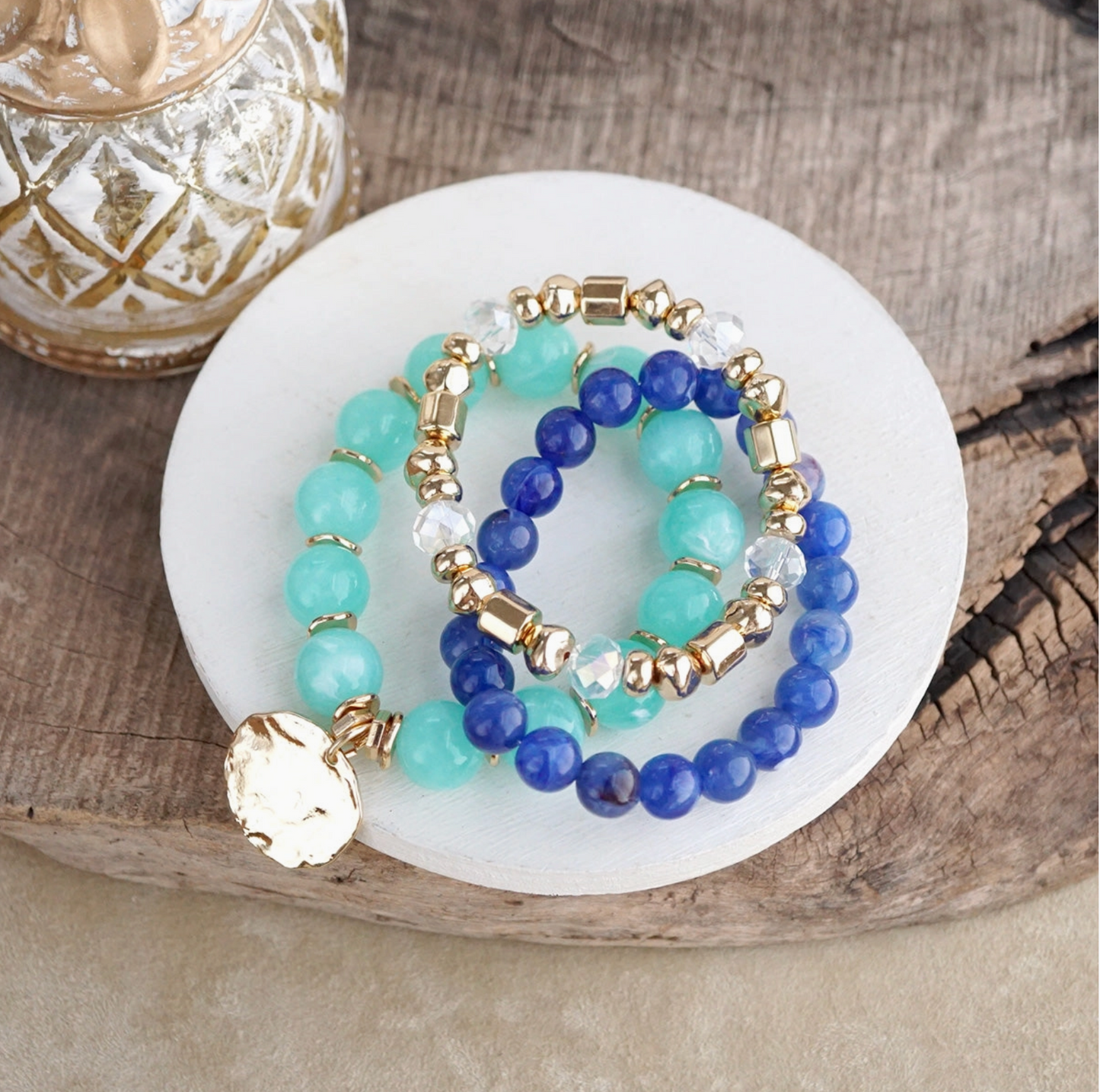 blue sorbet stack bracelet