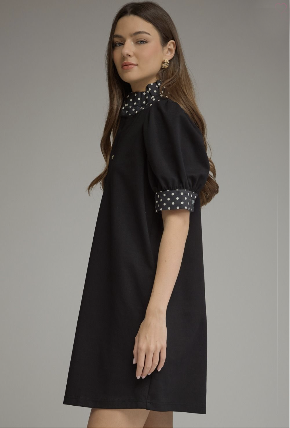 polka neckline dress