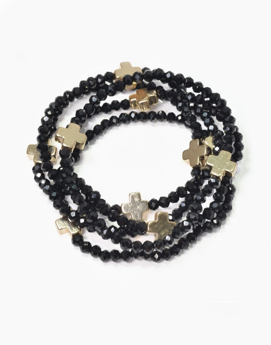 black cross accent stacks