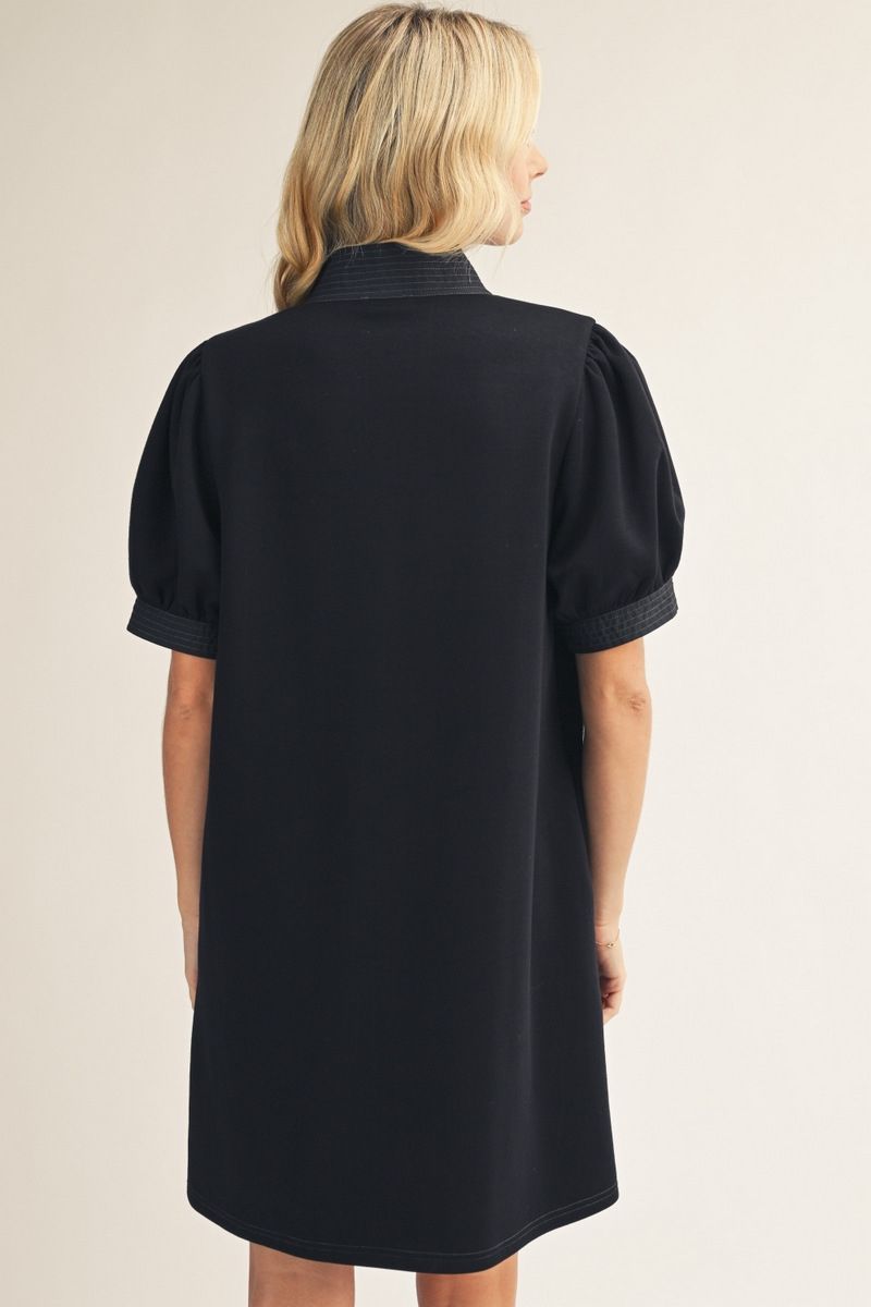 black shift dress