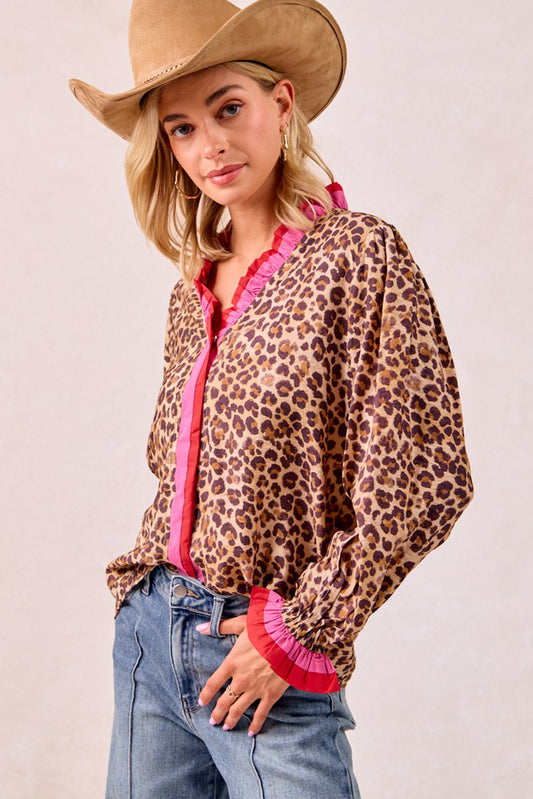 leopard top | wavy detail